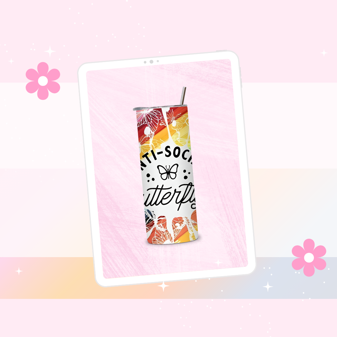 Anti Social Butterfly drinks tumbler