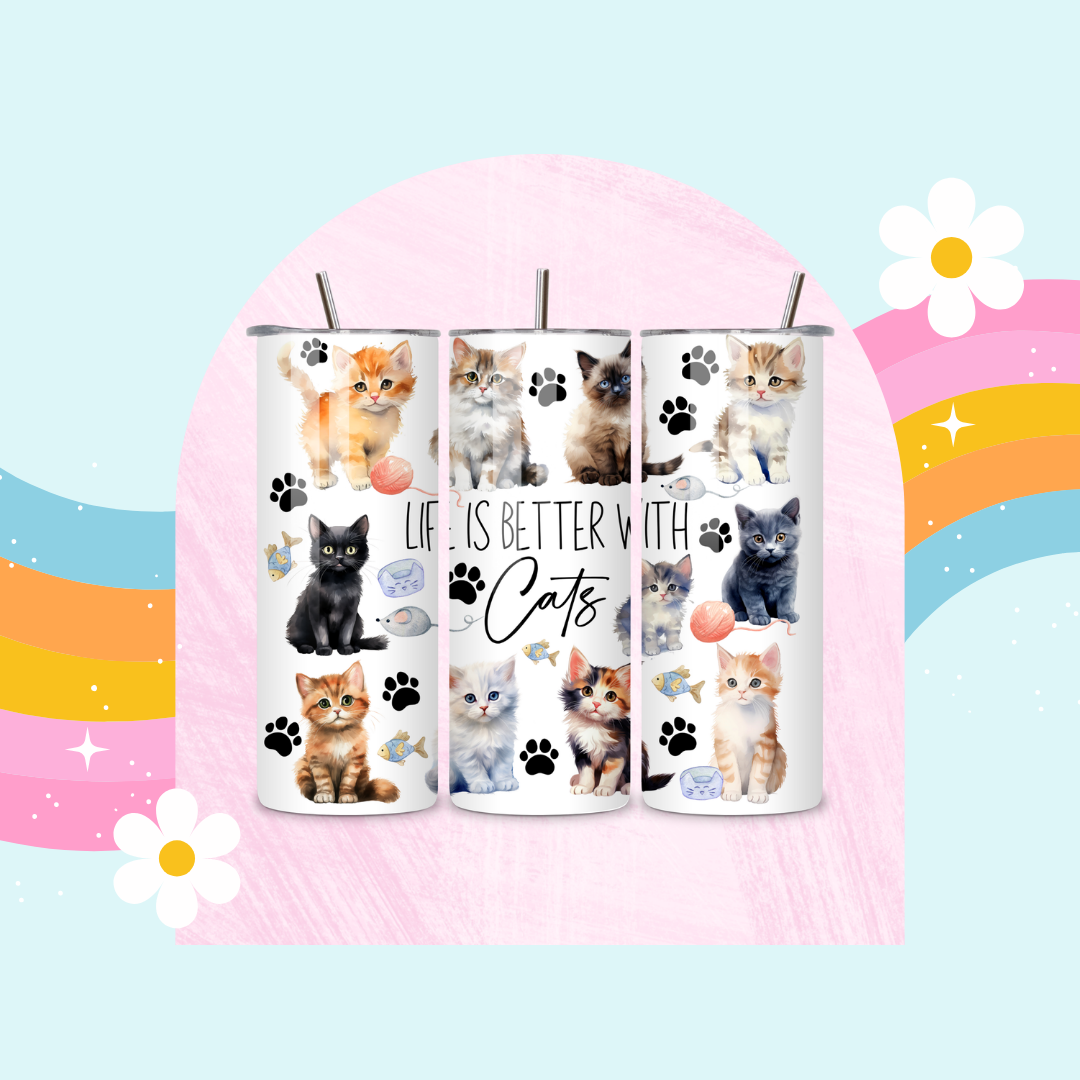 Just a girl who loves cats drinks tumbler