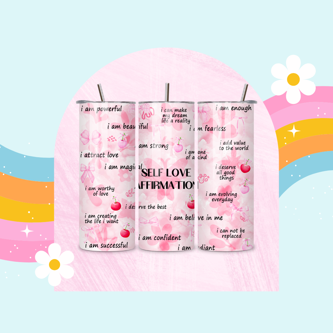Self love affirmations drinks tumbler