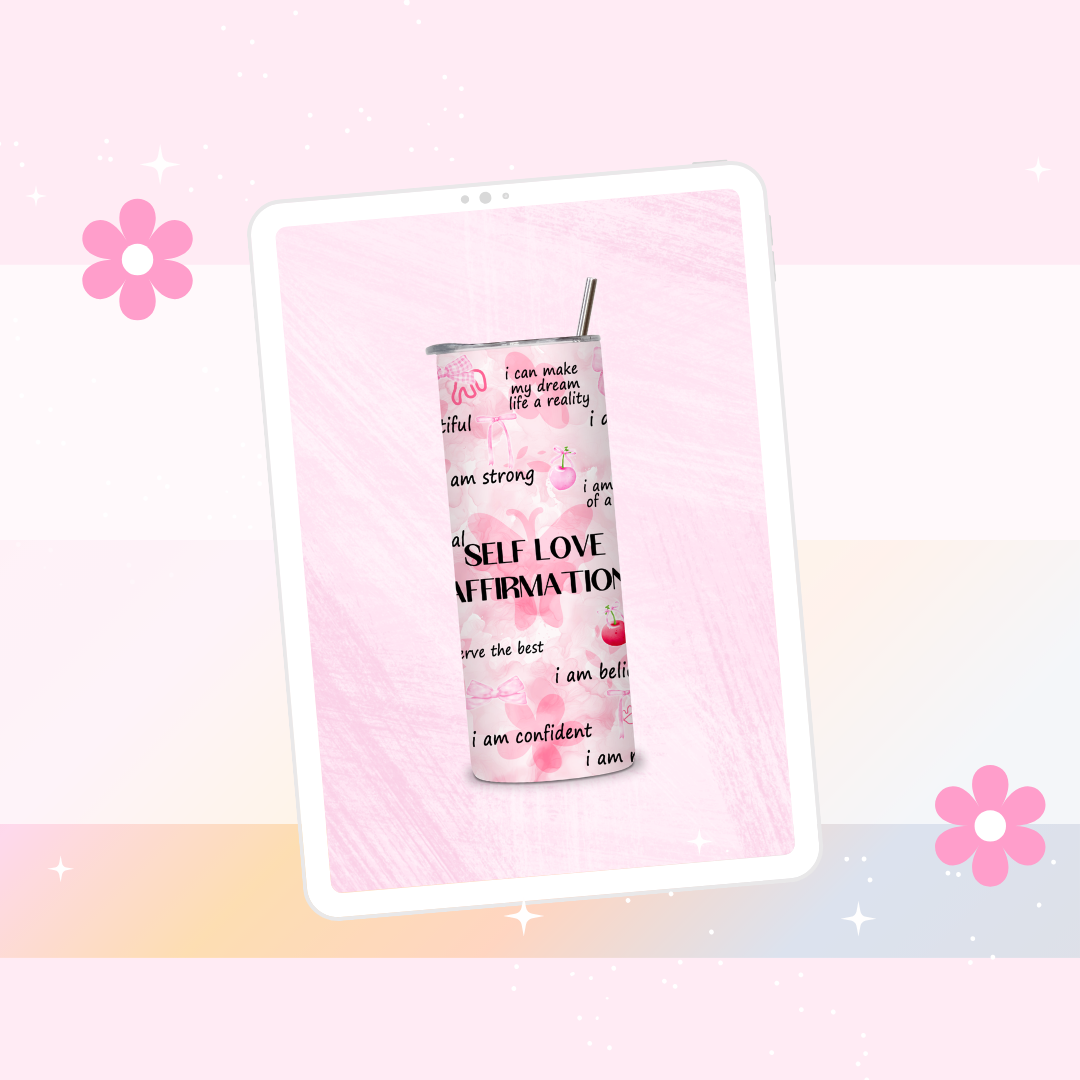 Self love affirmations drinks tumbler