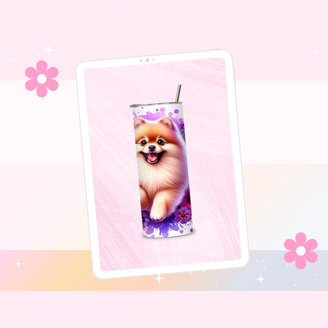 Pomeranian drinks tumbler
