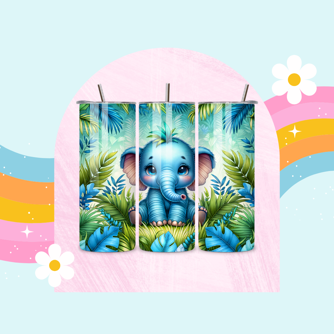 Blue elephant drinks tumbler