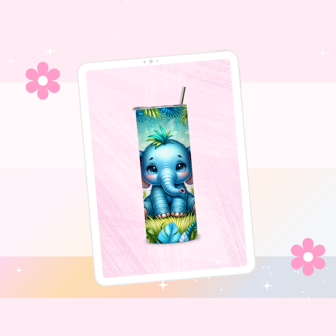 Blue elephant drinks tumbler