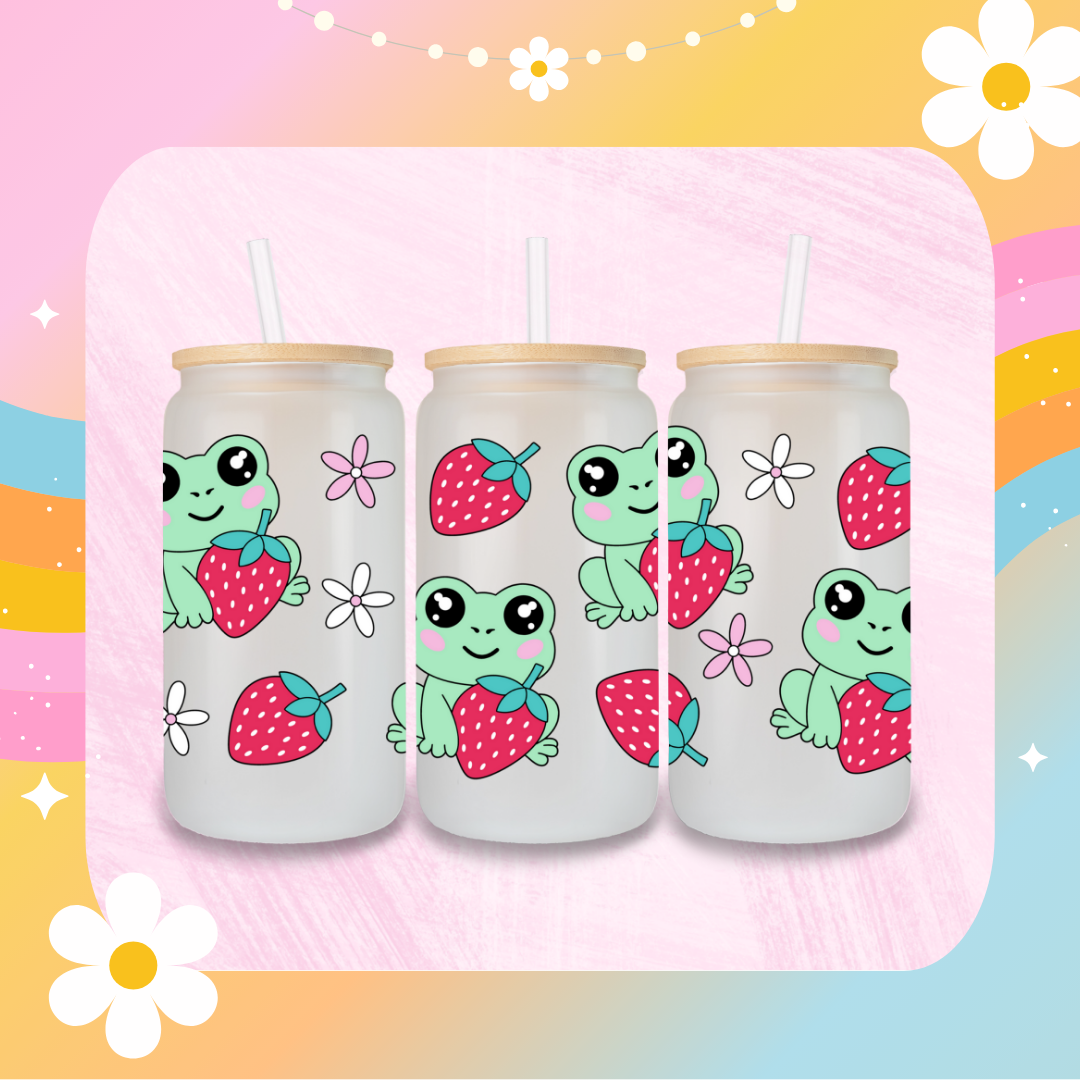 Strawberry frog libby glass