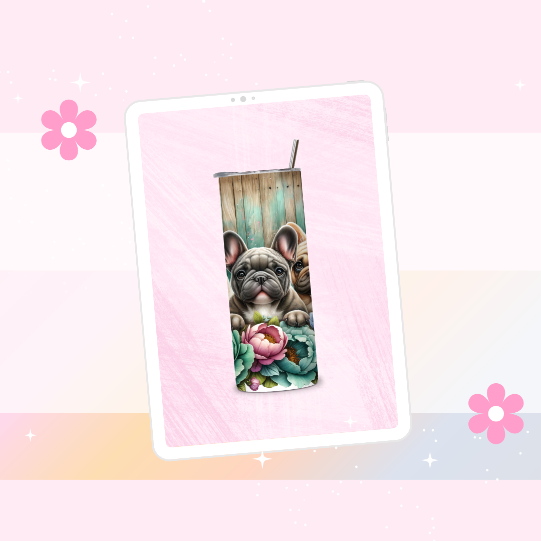 Frenchie trio drinks tumbler