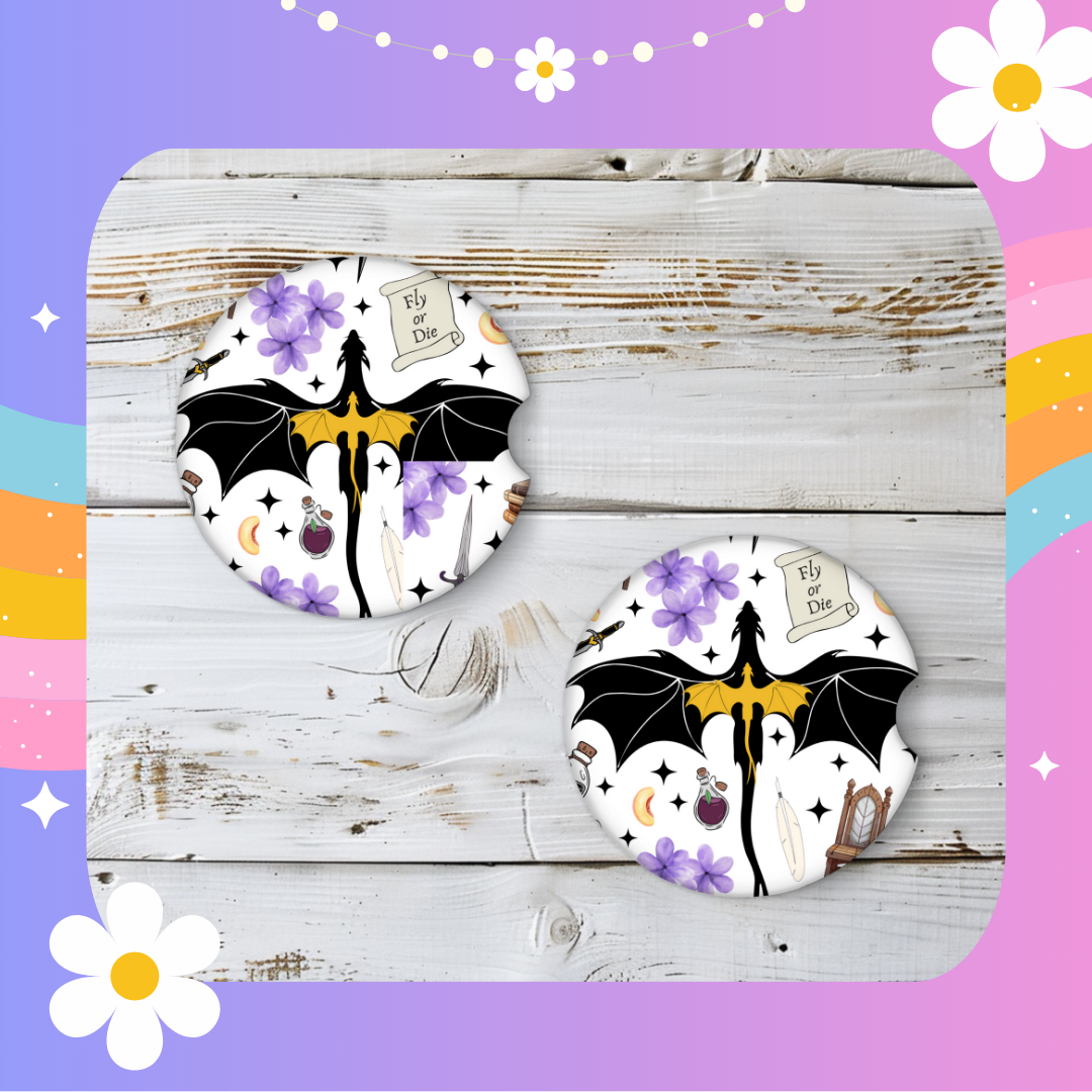 Fourth wing inspired coasters (pack of two)