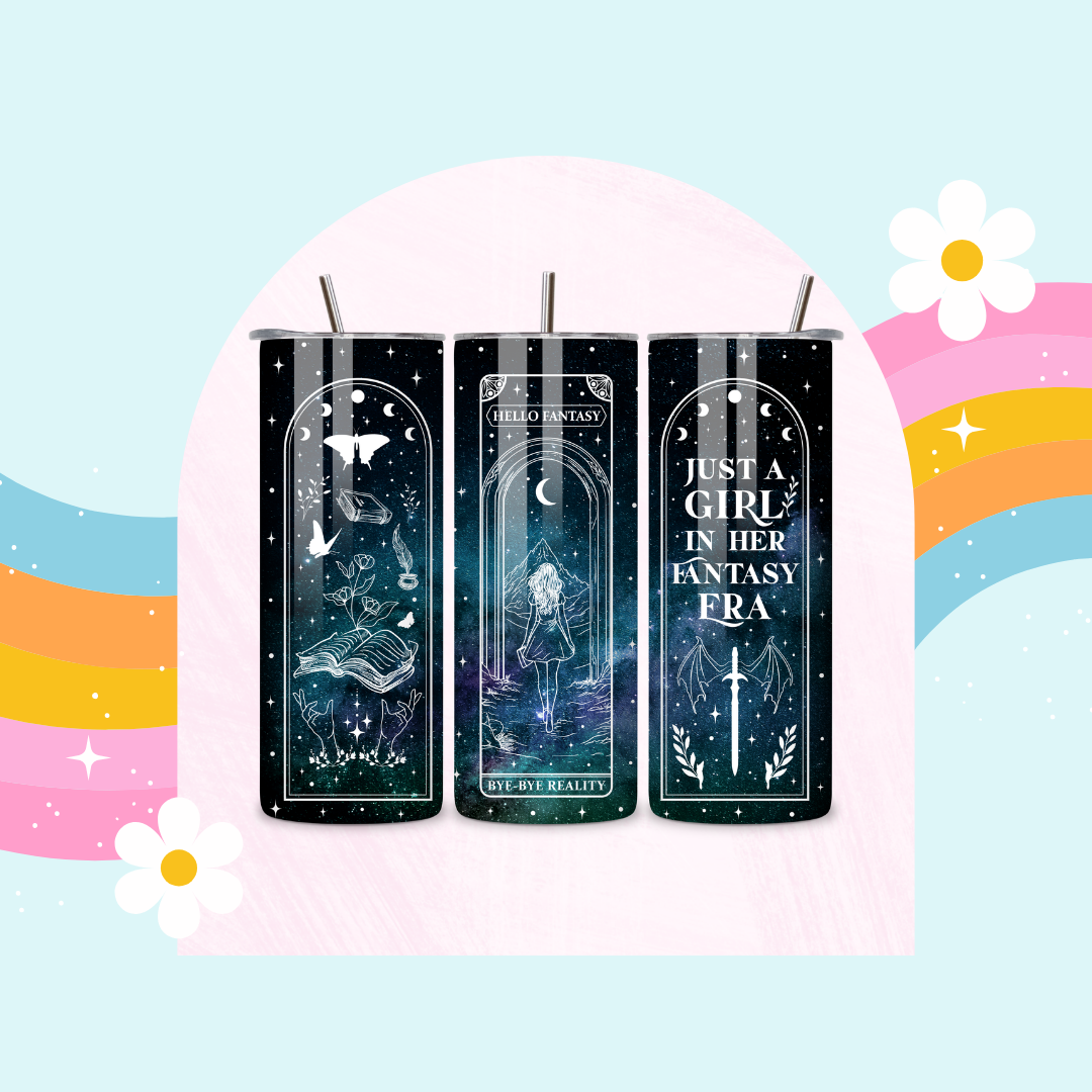 Just a girl in her fantasy era drinks tumbler
