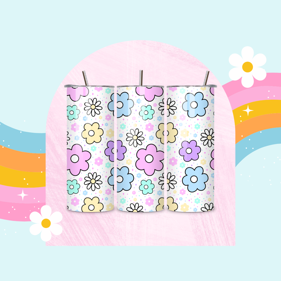 Flower pattern drinks tumbler