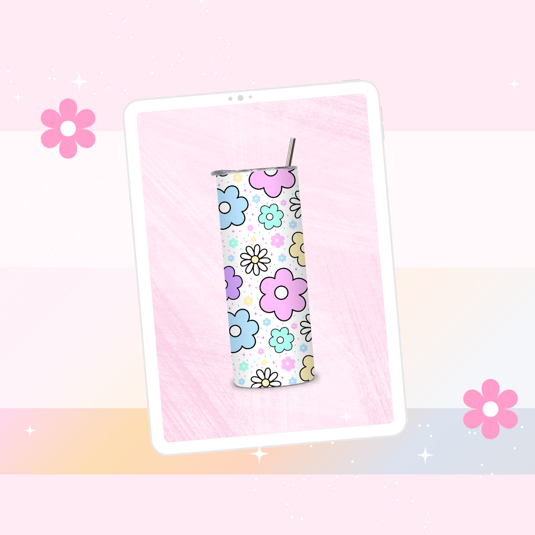 Flower pattern drinks tumbler