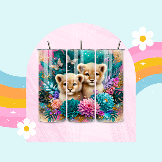 Lion cubs drinks tumbler