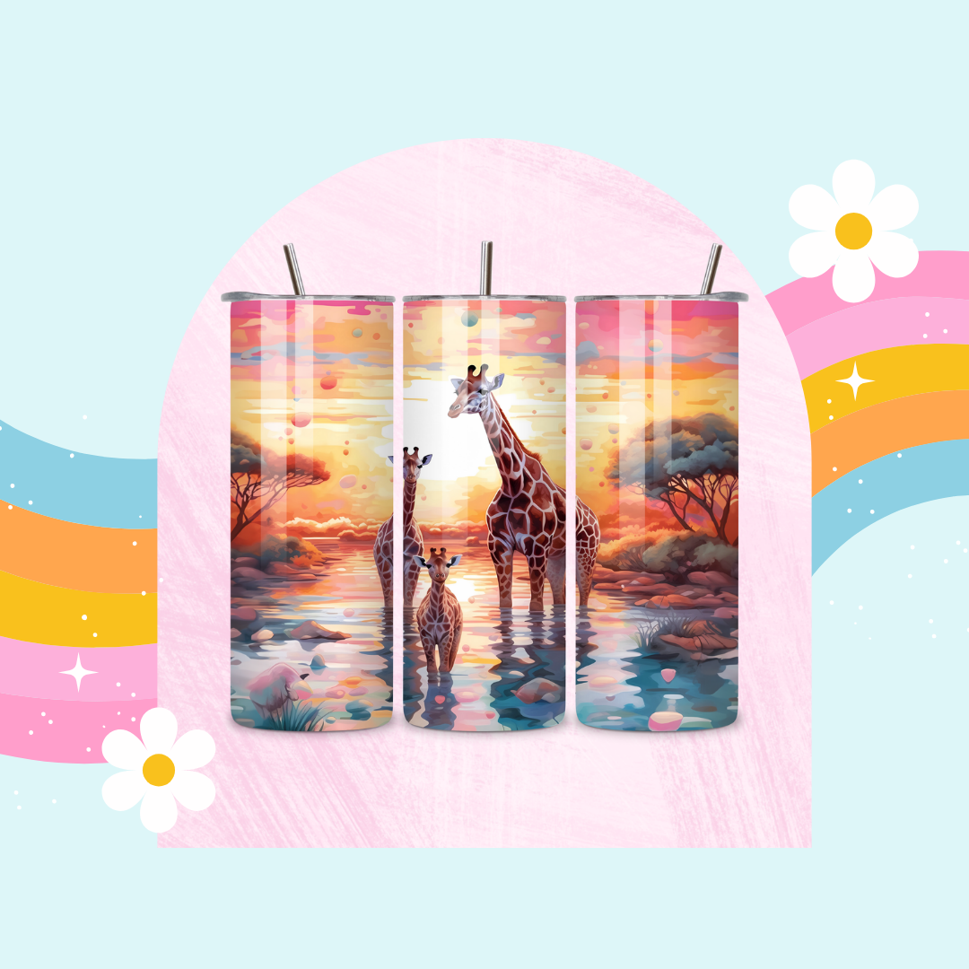 Sunset Giraffe's drinks tumbler