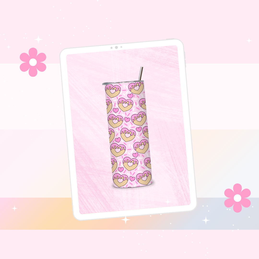 Donut hearts drinks tumbler