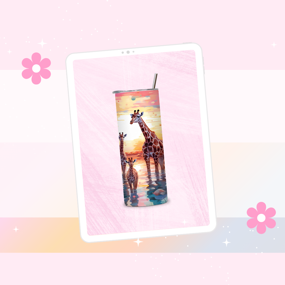 Sunset Giraffe's drinks tumbler