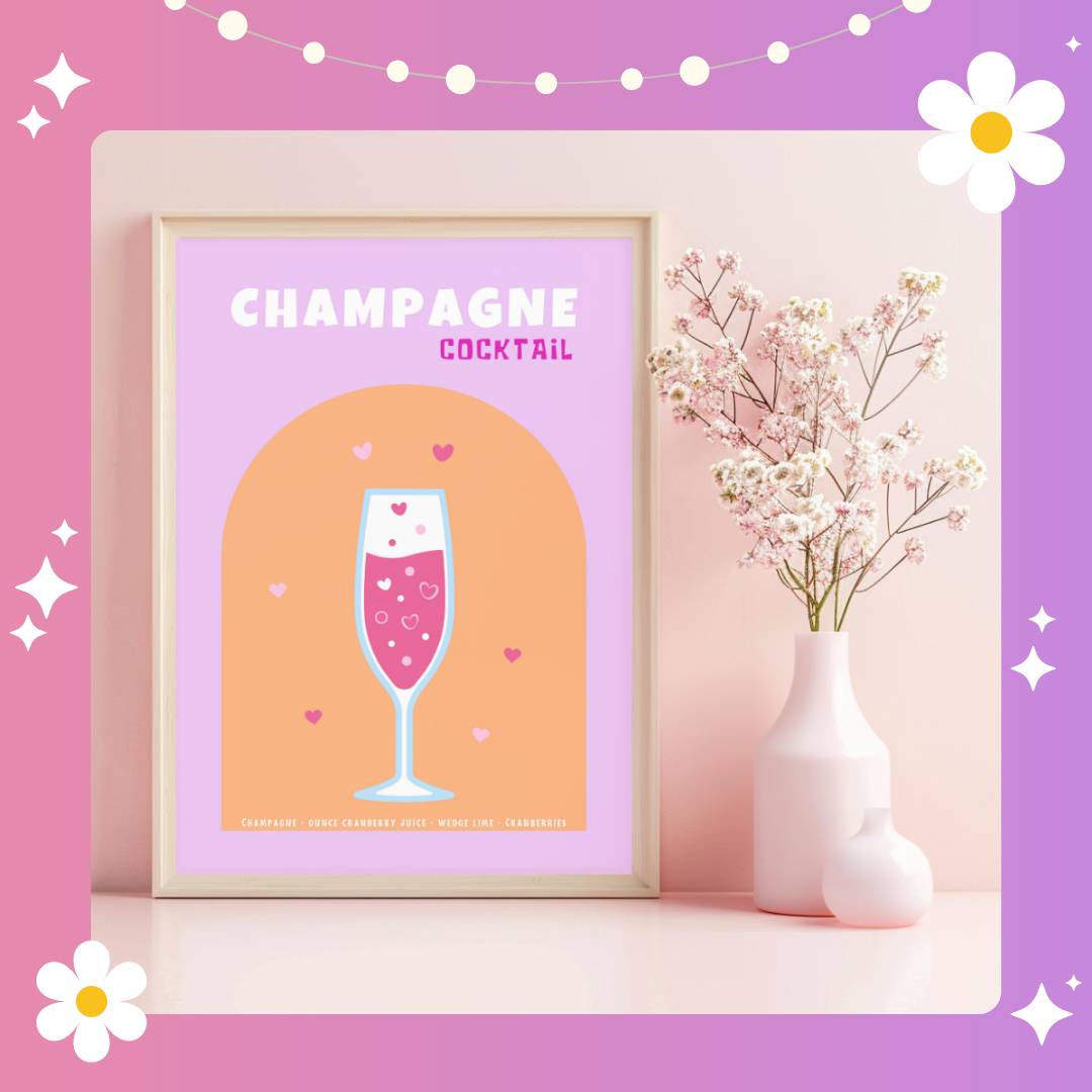 Champagne cocktail Art Print