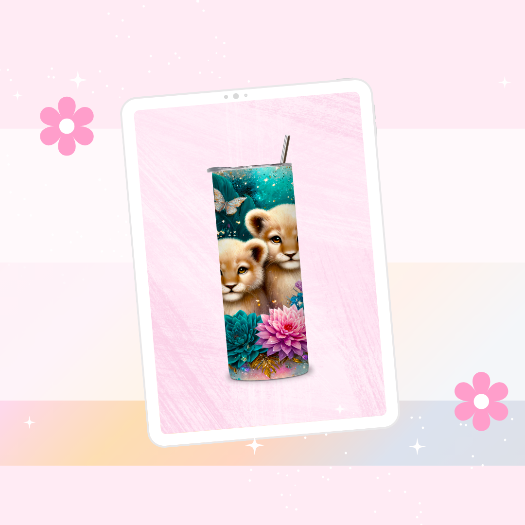 Lion cubs drinks tumbler