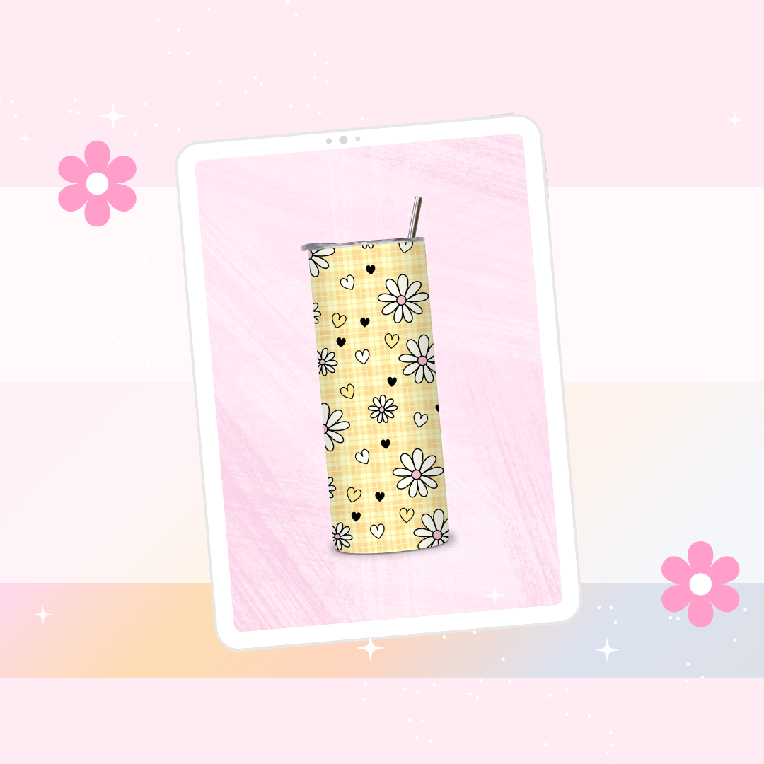 Yellow daisy drinks tumbler