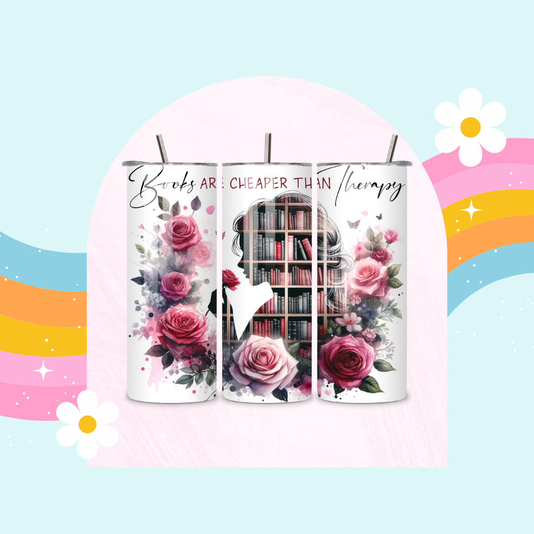 Books are cheaper than therapy drinks tumbler