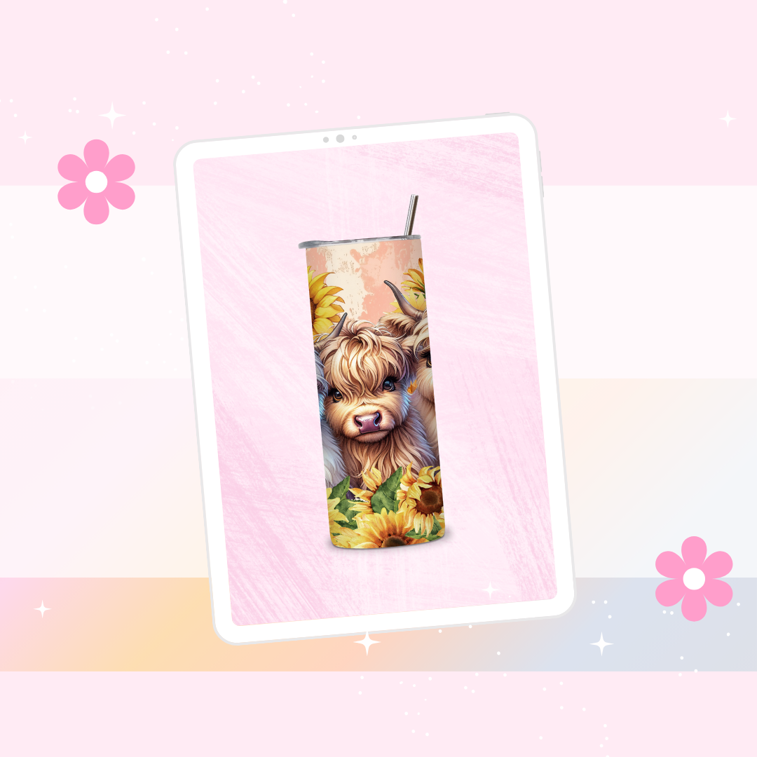 Trio Highland cows drinks tumbler
