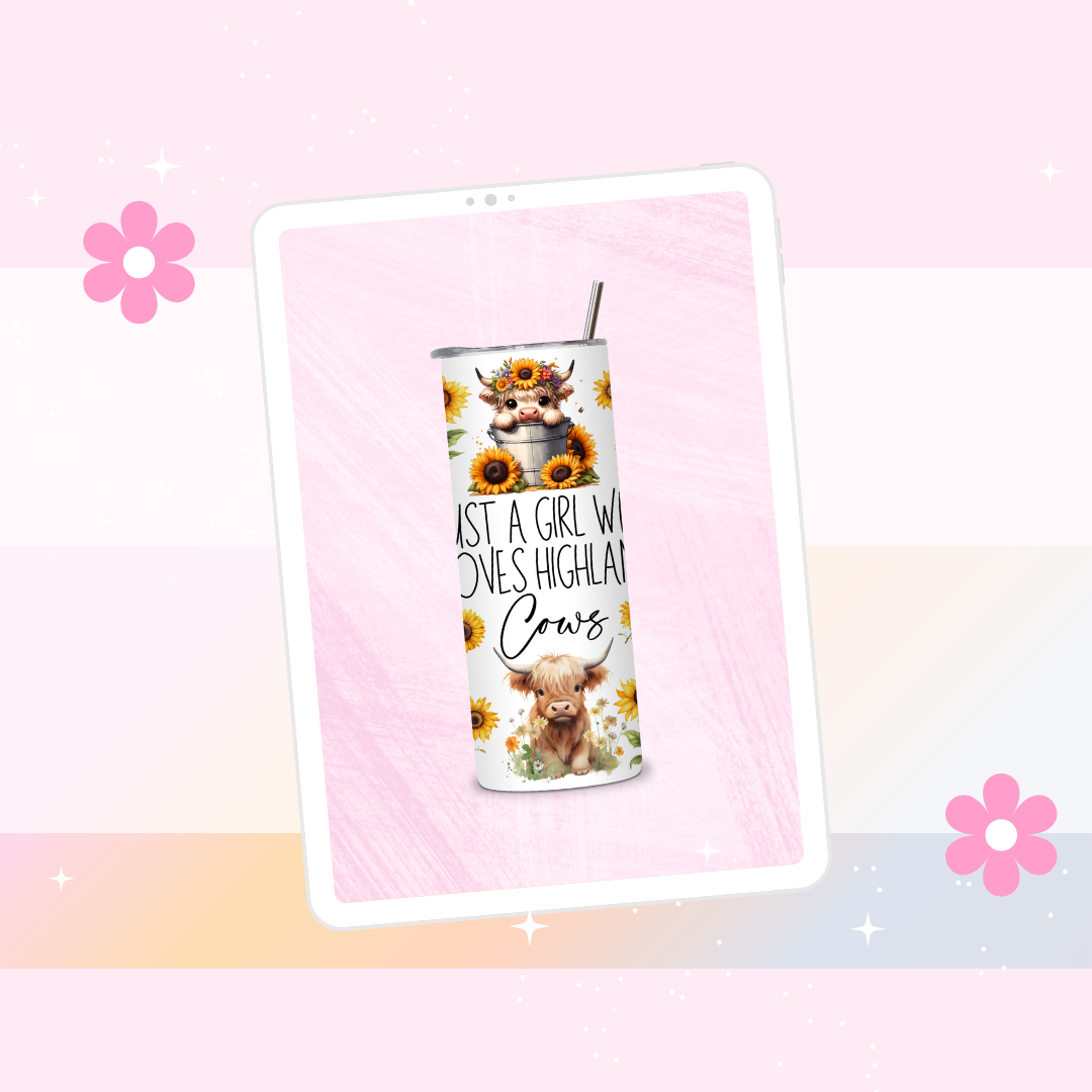 Just a girl who loves highland cows drinks tumbler