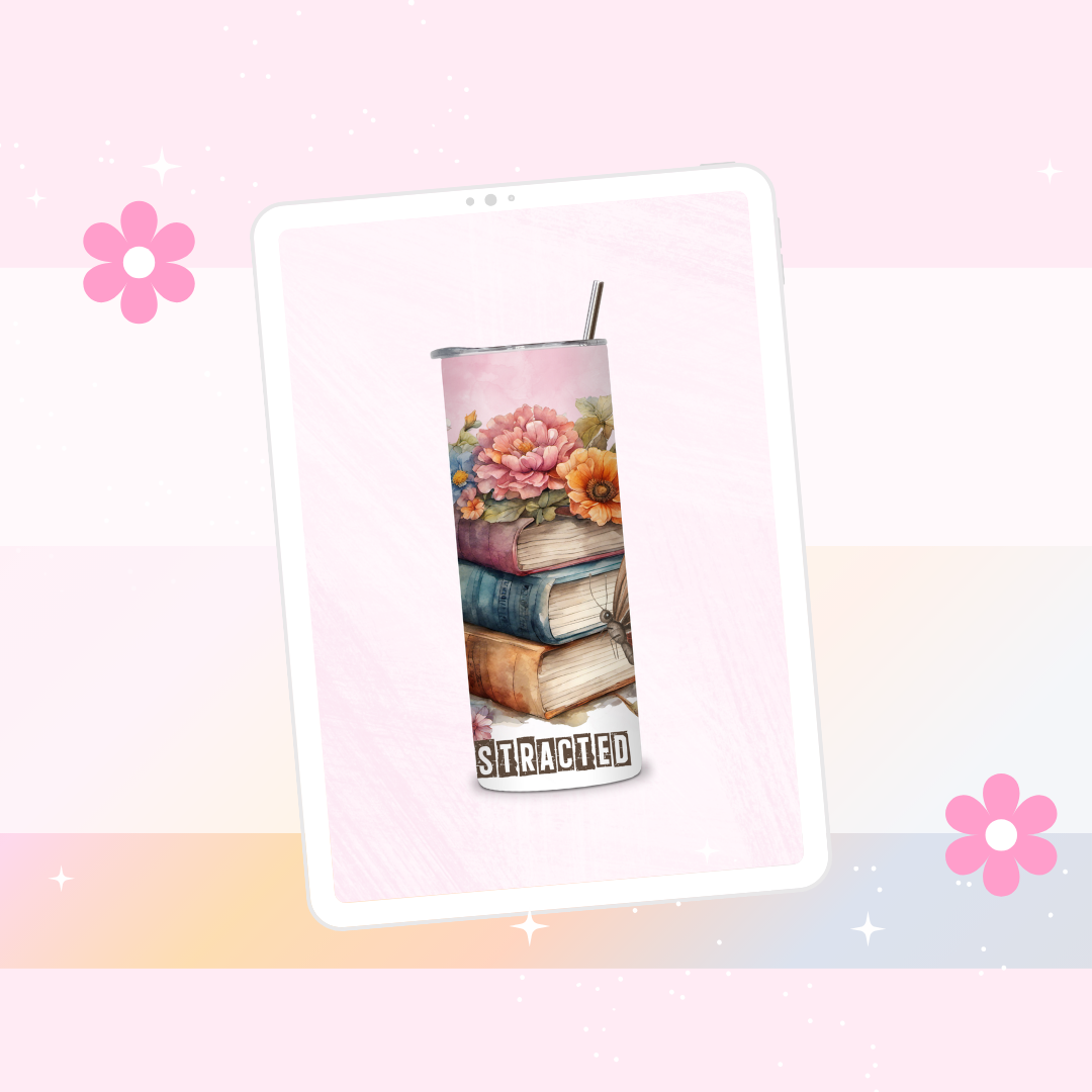 Easily distracted by books drinks tumbler