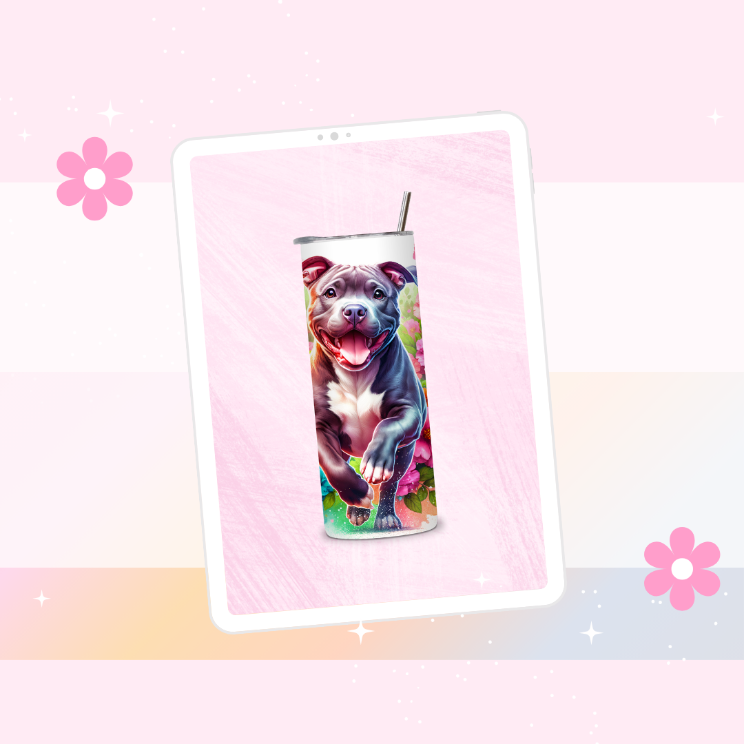 Pitbull drinks tumbler
