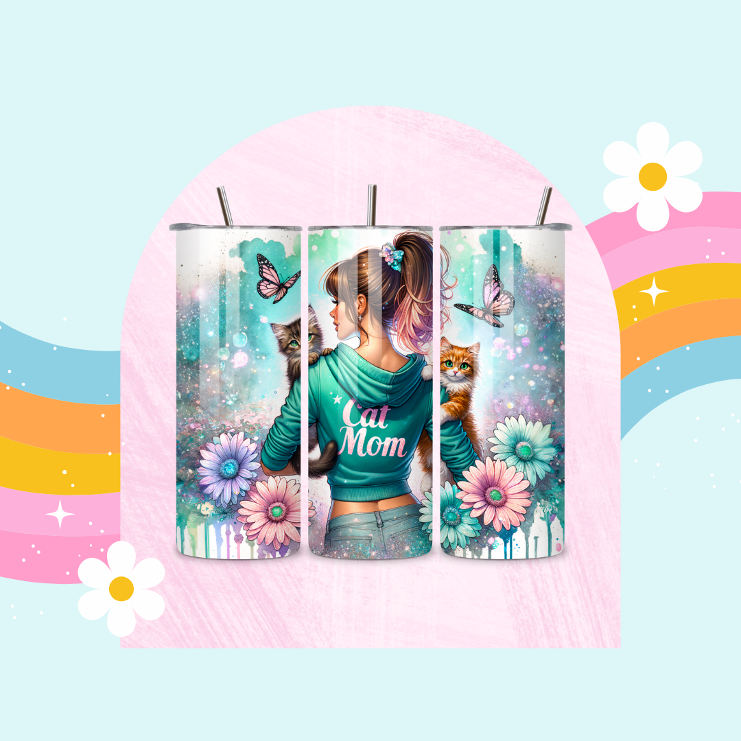 Cat mom drinks tumbler
