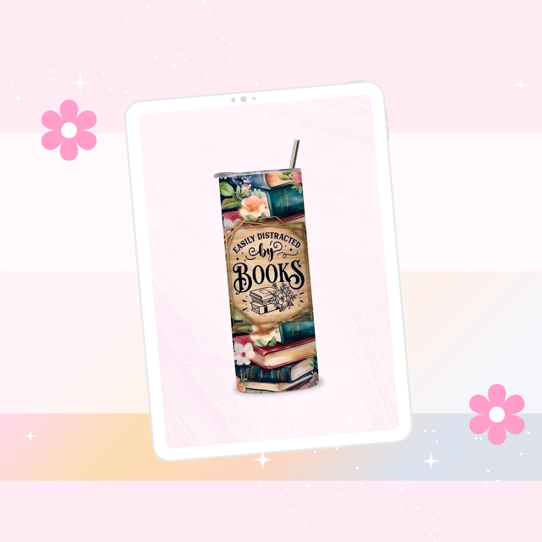 Easily distracted by books drinks tumbler