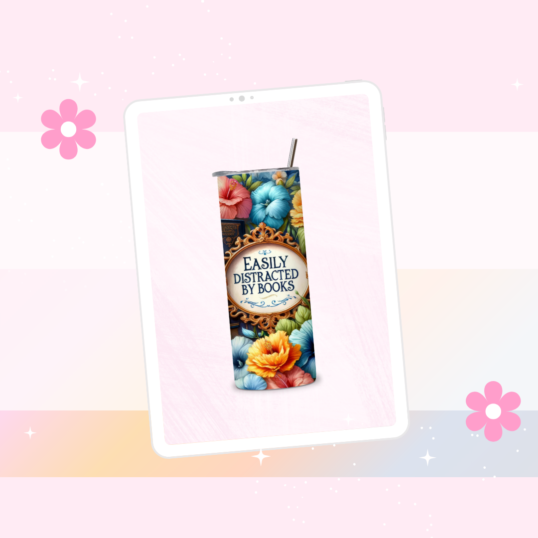 Easily distracted by books drinks tumbler