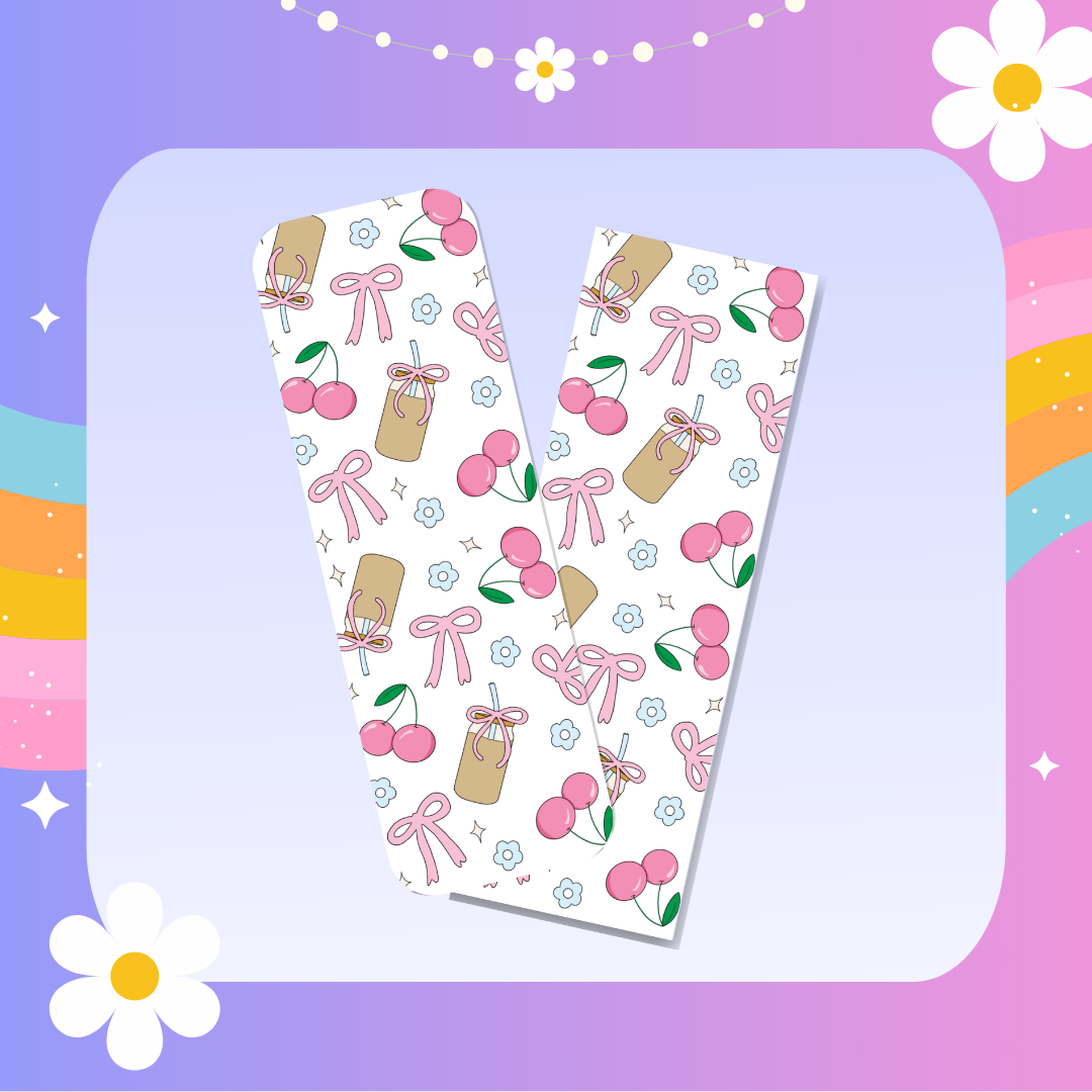 Cherries and iced coffee bookmark