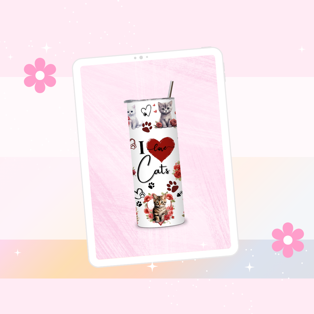 I love cats drinks tumbler