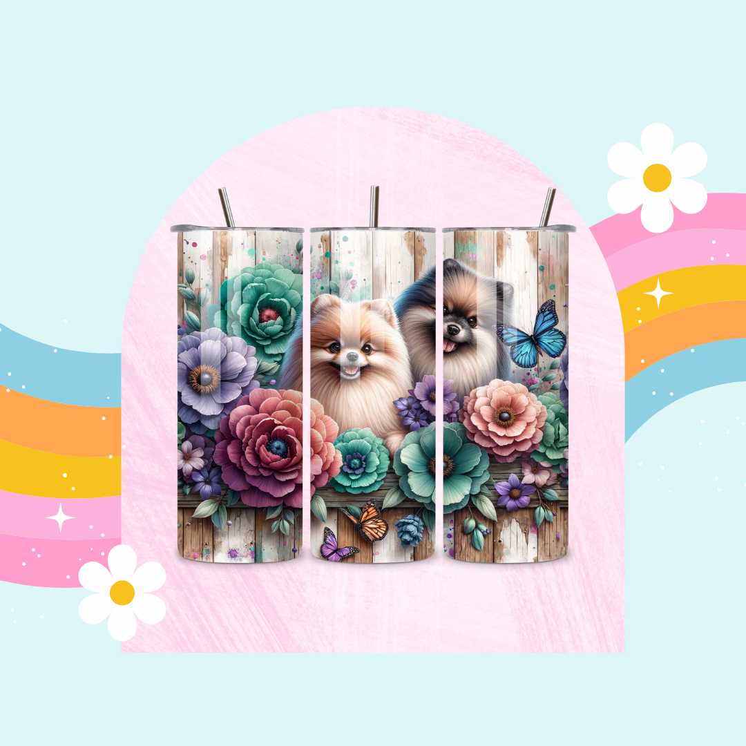 Pomeranian drinks tumbler