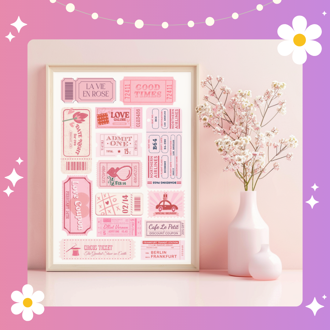 Date night tickets Art Print