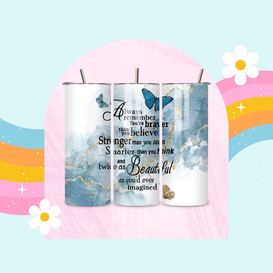 Always remember drinks tumbler (blue)