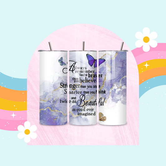 Always remember drinks tumbler (purple)