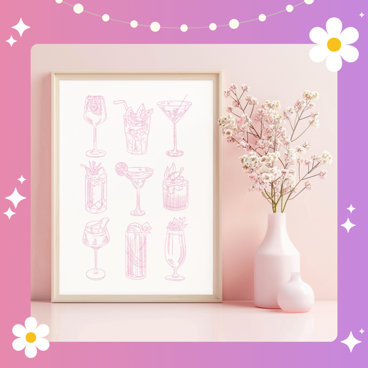 Cocktail selection Art Print