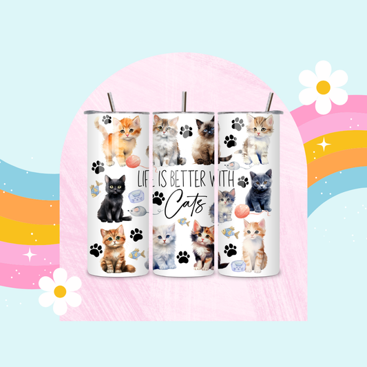 Just a girl who loves cats drinks tumbler