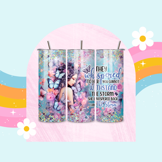 Whispered into the storm drinks tumbler