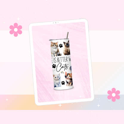 Just a girl who loves cats drinks tumbler