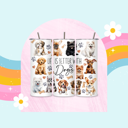 Just a girl who loves dogs drinks tumbler