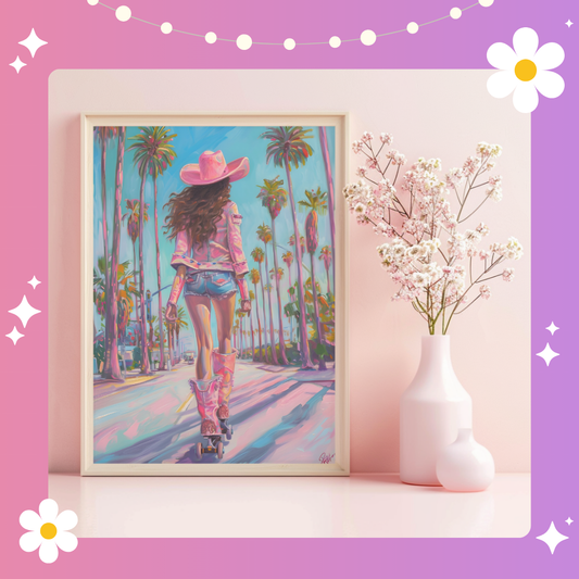 Beach cowgirl Art Print