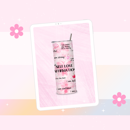 Self love affirmations drinks tumbler