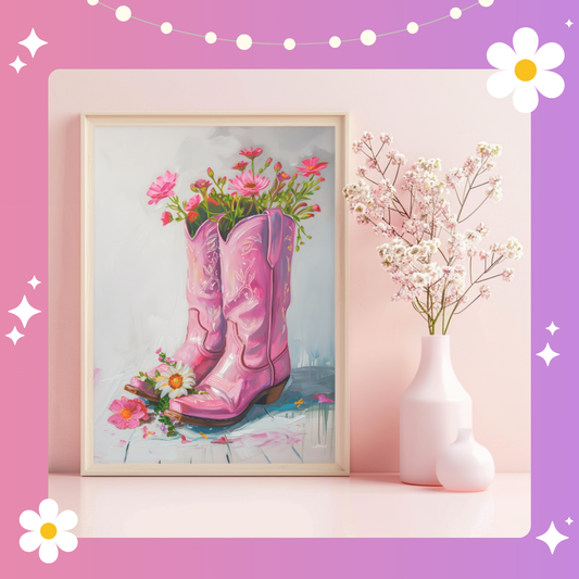 Flower boots Art Print