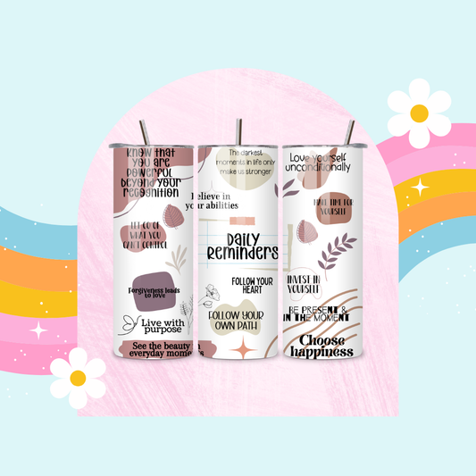 Daily reminders drinks tumbler