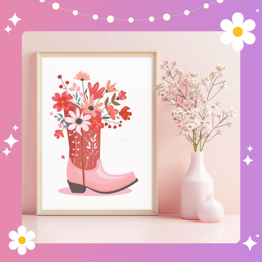 Flower boot Art Print