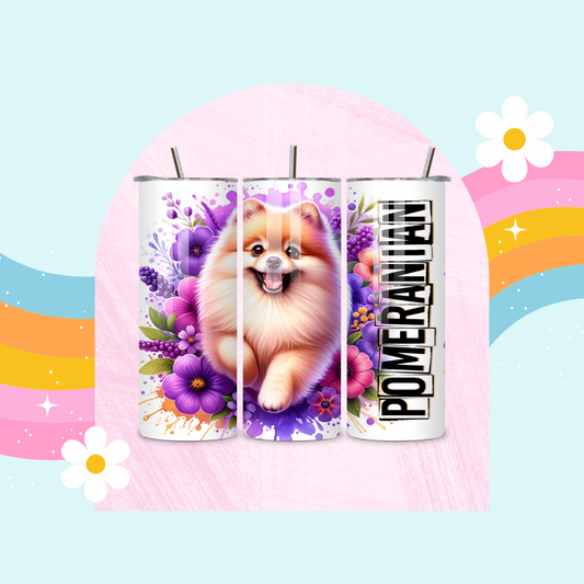 Pomeranian drinks tumbler