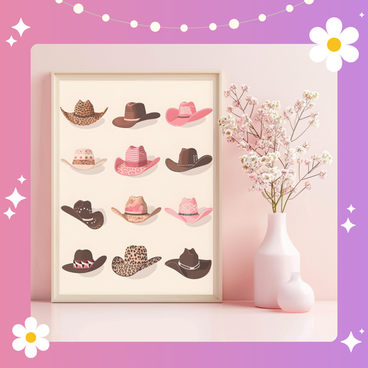 Cowgirl hats Art Print