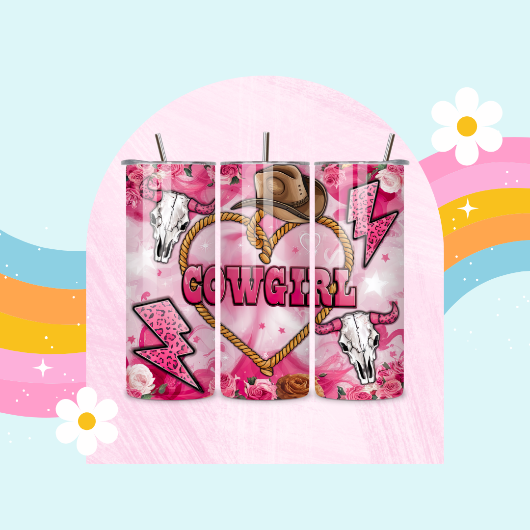 Cowgirl drinks tumbler