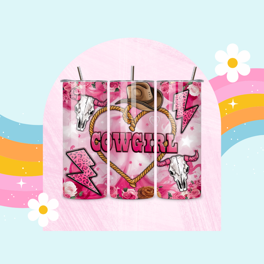 Cowgirl drinks tumbler