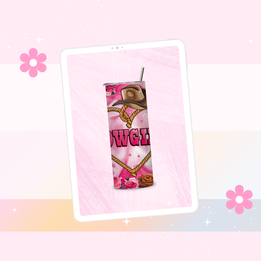 Cowgirl drinks tumbler