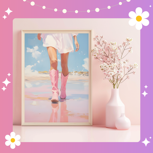 Beach boots Art Print